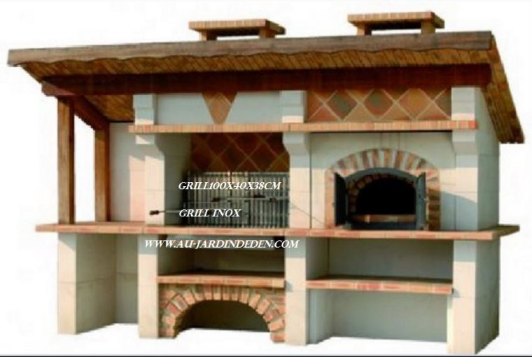 BARBECUE ET FOUR A PIZZA EN BRIQUE RUSTIQUE LÉOPARD F F 1850-A | Au