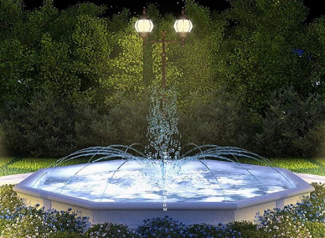 Fontaine avec bassin en pierre reconstituée modèle AMSTERDAM
